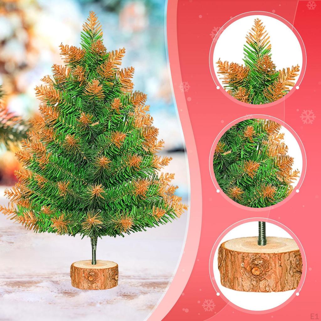 Artificial Mini Christmas Tree Desktop Ornament Decor for Indoor Outdoor Shelf Bar Home