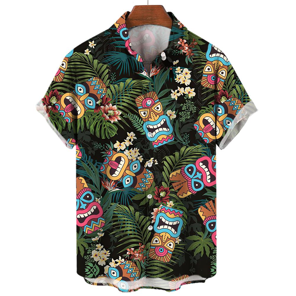 Men's Hawaiian 3d Shirts Streetwear Short Sleeve Oversized Summer Camisa Floral Masculina Blouse Retro