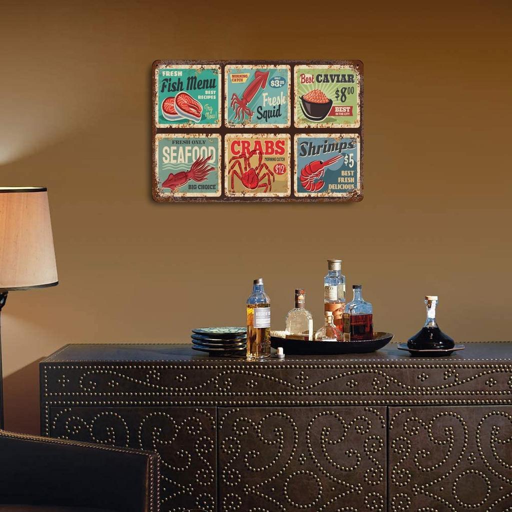 1-Pack vintage wall decor metal plaque, 20×30cm and 30×40cm, aged rustic design for office, shop or bedroom