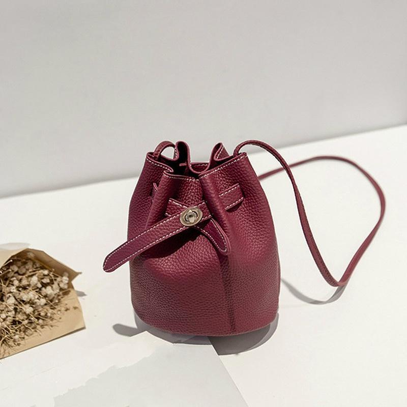 New Simple Bucket Bags for Women Handbags Women PU Small Shoulder Crossboby Bag