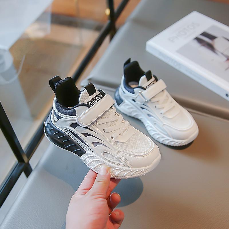 

2024 Новые Универсальные Мягкие Кроссовки для Девочек Сочетание Цветов Розовый Крутые На Липучке Спортивная Обувь для Мальчиков Детская Обувь Весна Осень Дети 29 чёрный