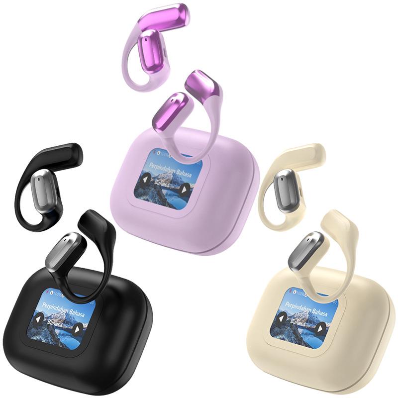 Bluetooth In-Ear Headset with LCD Color Screen and AI Translation