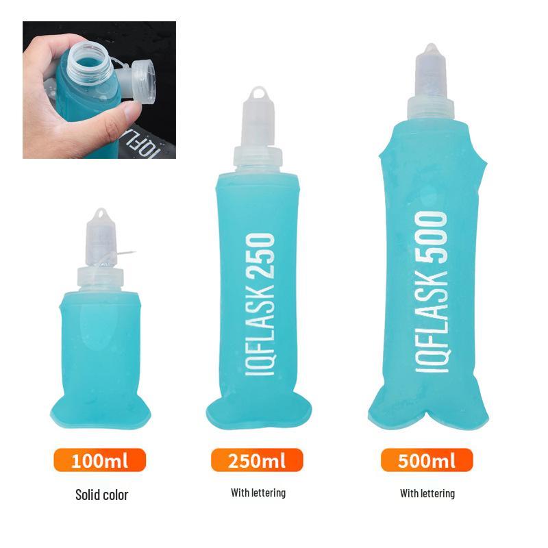 

Складная мягкая TPU бутылка для воды для спорта, кемпинга и бега Plain 100ml небесно-голубой
