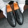 Men Loafers Leather Shoes Formal Business Flats Slip On Shoes Wedding Dress Prom Black Shoes Large Size
