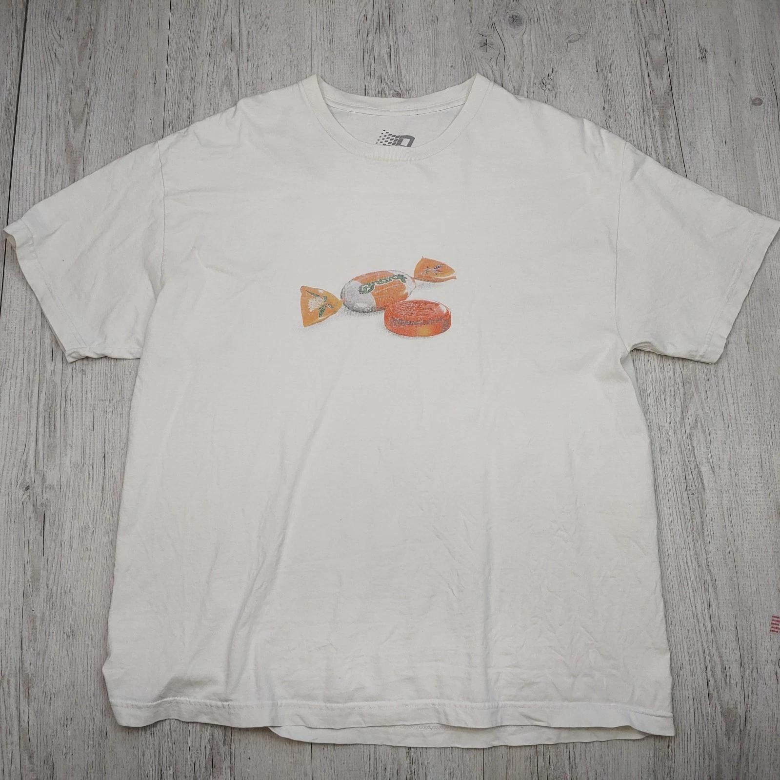 

Bronze 56K Bcola Candy Graphic 100% Cotton T-shirt Mens Tees Top Ribbed Crew Neck White Size XL Streetwear 3XL