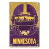Vintage Minnesota Football Helmet Metal Sign 8x12 Inches Perfect for Home Bar Office Decor Ideal Gift for Sports Enthusiasts