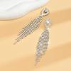 2 Pieces of Women's European and American Trendy Style Zircon Tassel Earrings, Travel Carnival, Party, Holiday Dressing Gifts