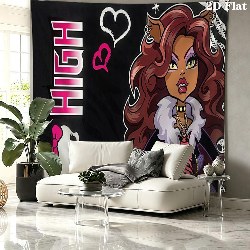 Clawdeen Wall tapestry, aesthetic printed fabric blanket, suitable for bedroom, living room, and home decor.