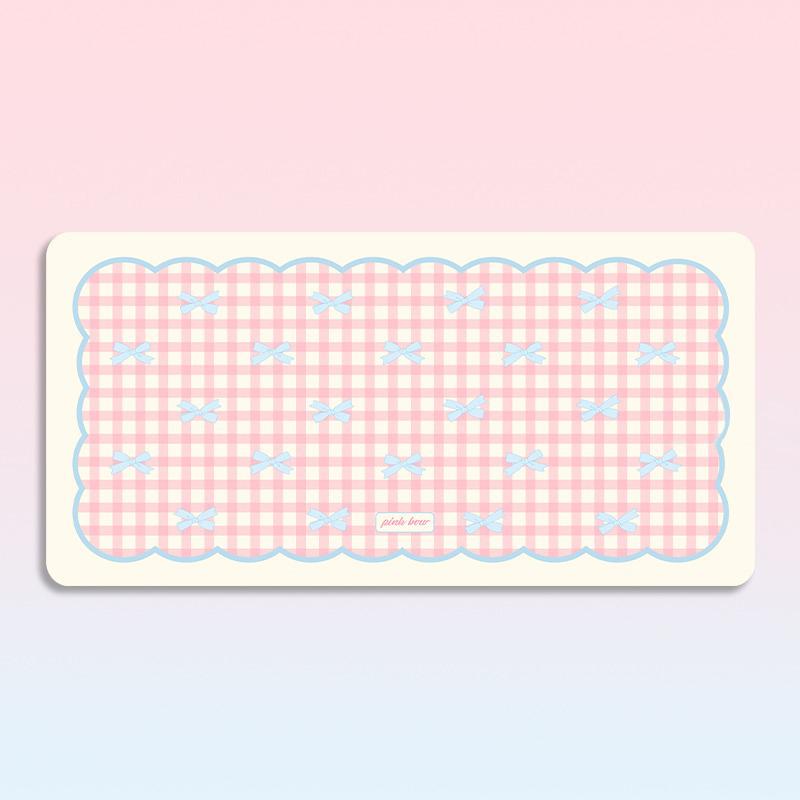 

Pet Waterproof Carpet Blue Plaid Pvc Leather Non-slip Mat for Cat Dog Eating Kitchen Floor Home Decoration Rug 1pc 50x80cm