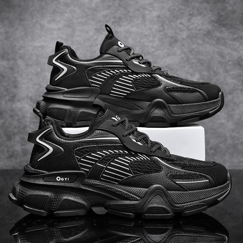 Men's shoes spring and summer breathable mesh dad shoes platform heightening youth sports and leisure shoes non-slip running shoes