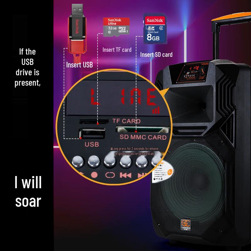 Songchuan International SS1 15-inch Outdoor Trolley Speaker CN plug (adapter included)