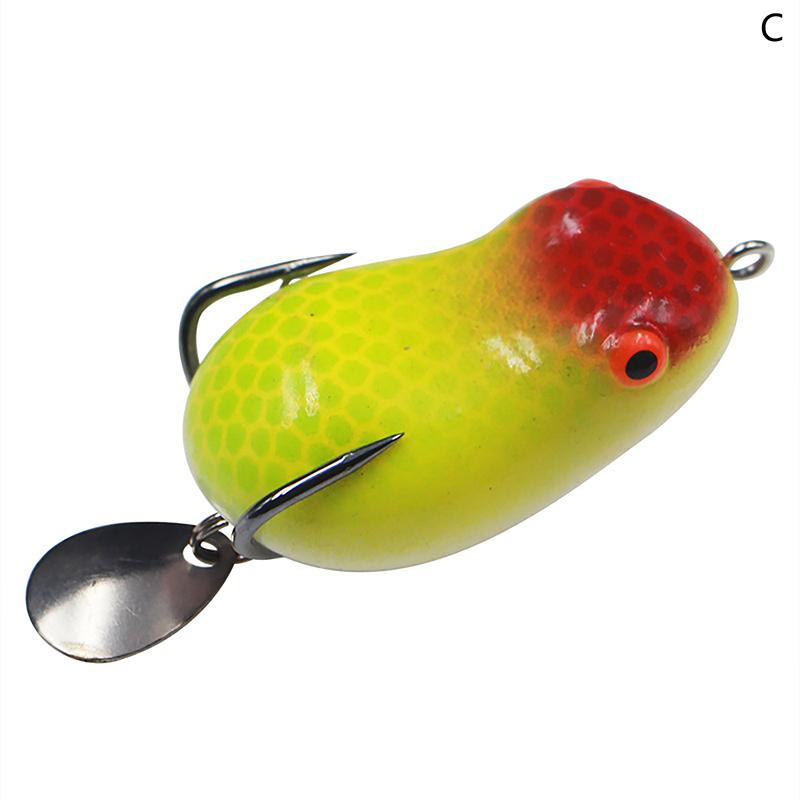 4cm 7.3g Topwater Wobblers Swimbait Mini Artificial Soft Frog Fishing Lure Spinner Bait Metal Sequin Double Hook Frog Bait