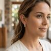 Delicate Zircon Hoop Earrings Light Luxury Women Earrings Temperament Clip Earrings  Women