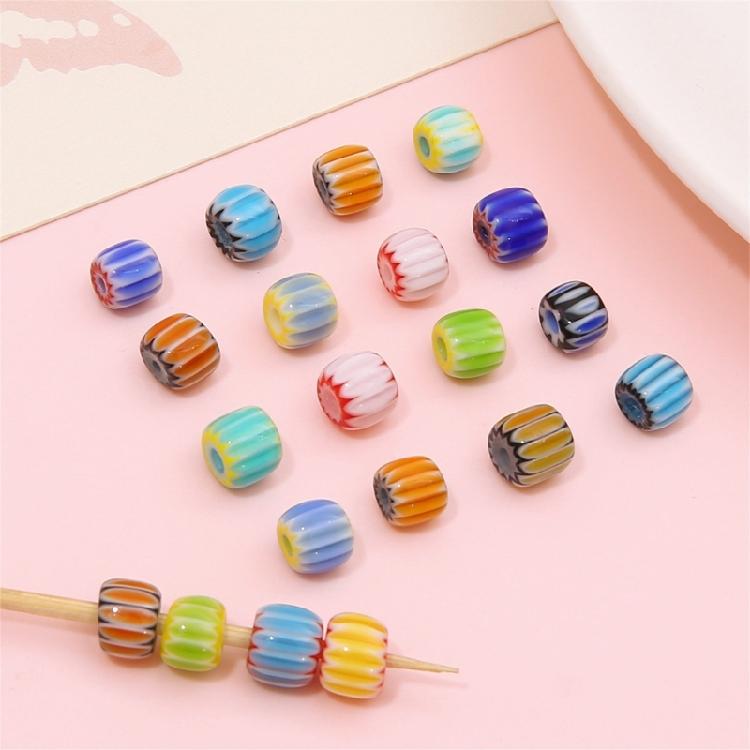 10 Pack Resin Pumpkin Beads Colorful Beads Handmade Craft Beads for Creative Hand Strands and Necklace Accessories