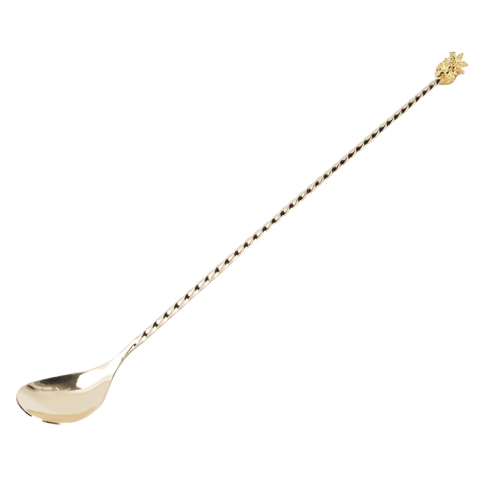 

Bar Spoon Stainless Steel Cocktail Stirrer Mixing Spoon Comfortable Grip Cocktail Shaker Spoon for Party Home Gold