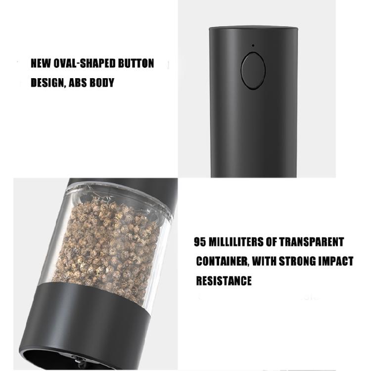 Customizable Electric Pepper and Salt Grinder Rechargeable Cordless Adjustable Setting For Spices Grinding Device Set