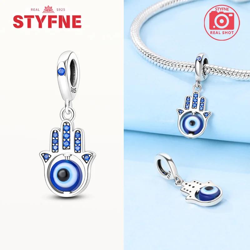 copper Hamsa Hand Evil Eye Charm Bead Charms Color Bead Charms Pendent Compatible With Authentic Bracelets Do It Yourself Fine Jewellery Gifts for Wom