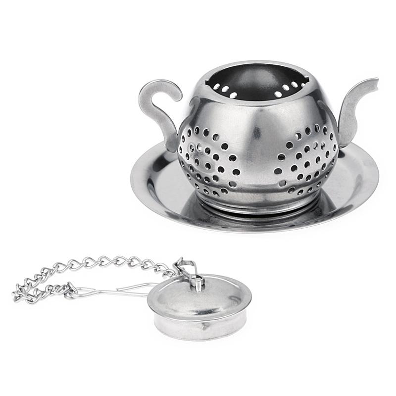 Te-infuser Rostfritt stål Te-sil Filter Söt Mini Tekanna Form Te-boll Infuser Löst Blad Kryddväxt Diffusor Te-tillbehör