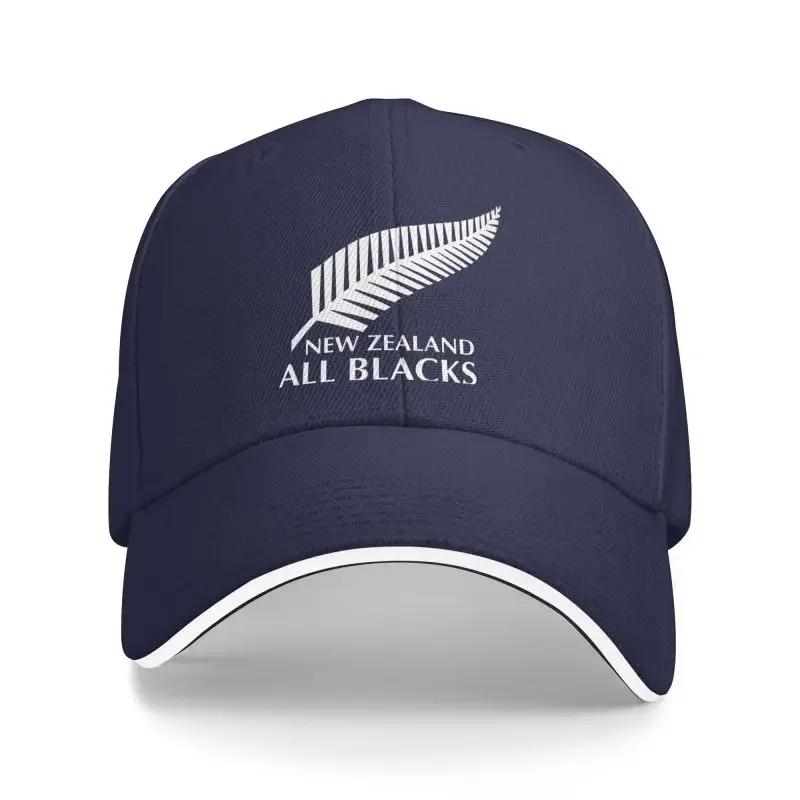 Gorra de Béisbol con Estampado de los All Blacks de Nueva Zelanda Unisex para Mujer Sombrero de Pescador Hip Hop Gorras Solares de Verano Ajustables con Cierre a Presión Sandwich