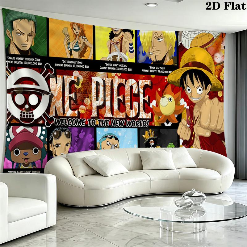 Japanese Anime Pirate Wall Tapestry Aesthetic Wall Hanging Printed Fabric Blanket Decorative Tapestries for Bedroom Living Room Home Decor
