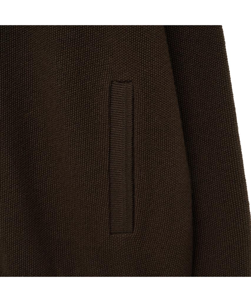 Iolo Textured Knit Zip-Up Hoodie_Brown