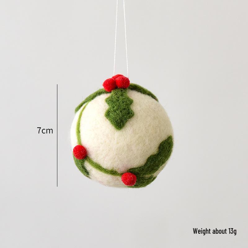 NUCHI Handmade Wool Felt Irregular Christmas Tree Ball Decorations