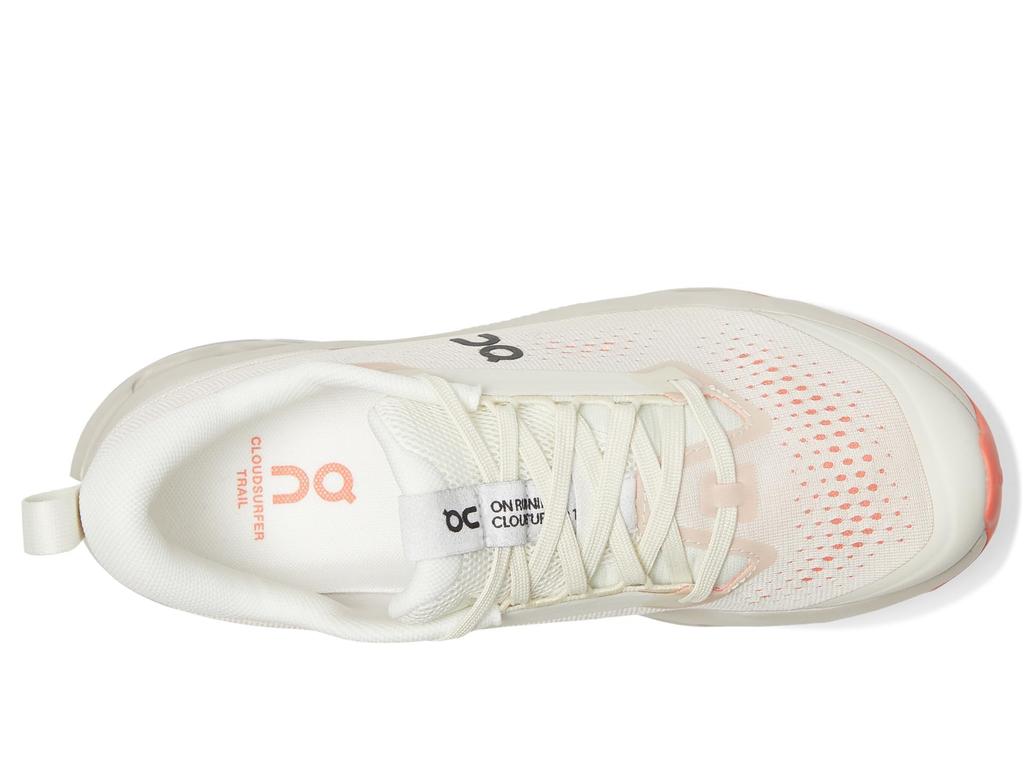 On Cloudsurfer Trail 2 Size Women's Sneakers, Ivory/Salmon, 7.5