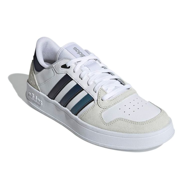 Adidas Neo Breaknet Plus Retro Casual Durable Non-Slip Low-Top Skate Shoes Men Sneakers White Blue Gray H01992