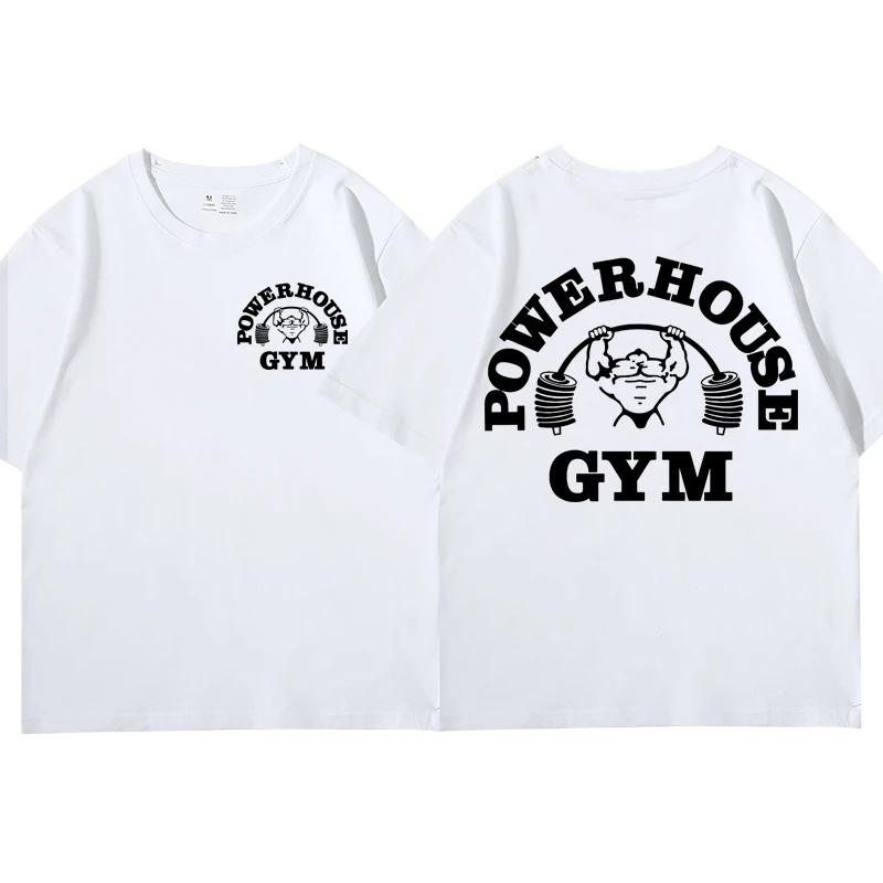 Powerhouse Gym Graphic T-shirt Men Women Clothes Funny Oversized Short Sleeve Tee Shirts Harajuku Geek Fitness Vintage T Shirt