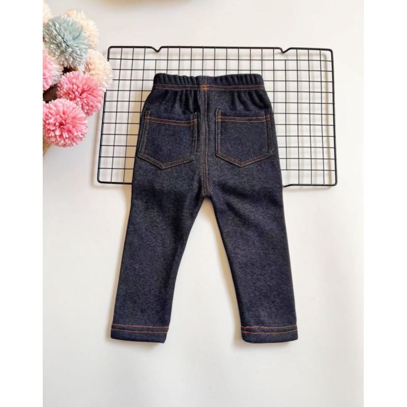Детские зимние однотонные тонкие бархатные эластичные джинсы для младенцев 80 чёрный