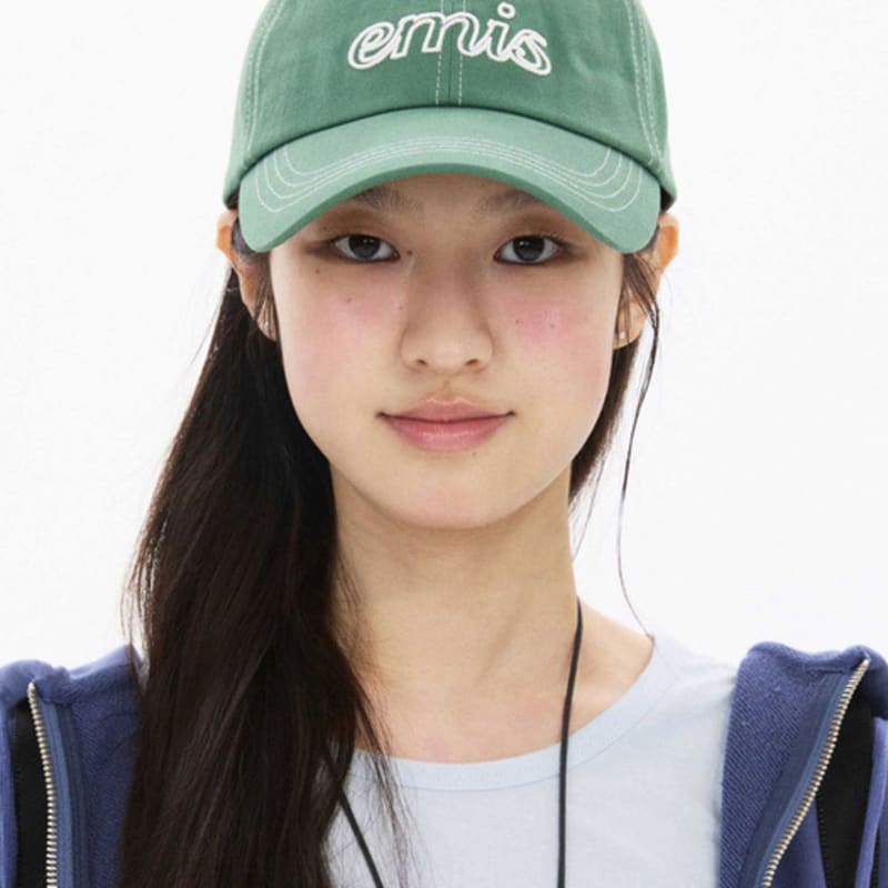 

EMIS LETTEring LOGO white STITCH BALL cap-GREEN GREEN