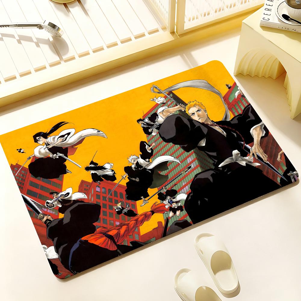 Hot Anime B Bleach Floor Mat Cozy Flannel Soft Thick Non Slip Mat For Living Room Bedroom Kitchen Decor Rugs