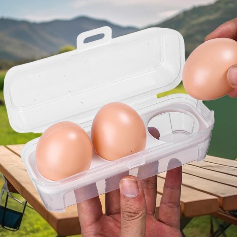 Outdoor Shockproof Egg Storage Box with Transparent Egg Tray and Plastic Tray Portable Refrigerator Egg Storage Container