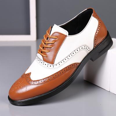 Frühling und Sommer Herren Business Abendgarderobe Freizeit Lederschuhe Brogue Geschnitzte Lederschuhe Koreanische Version Übergröße Mode All-Match Herrenschuhe