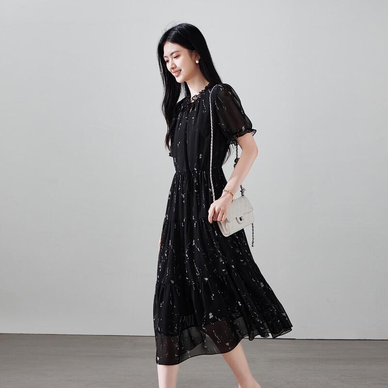 SOFSIL French Style Floral V-Neck Ruffle Tie Dress XL