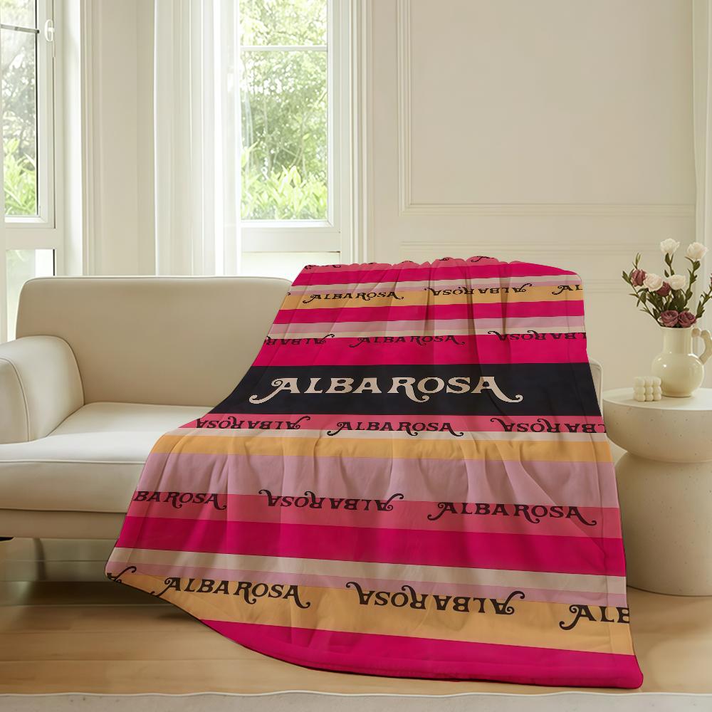 Fashion Print A Alba R Rosa Blanket For Sofa Office Bed Plane Travel Sleep Read Relax Camping Soft And Warm