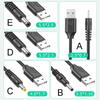 USB til DC 5V Strømkabel USB til DC Ladeledning for lamper Vifter Høyttalere Rutere flere størrelser 5521 5525 35135 4017