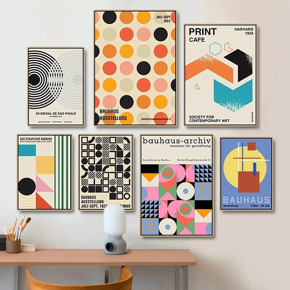 Bauhaus Contemporary Canvas Painting Abstract Geometric Line Pictures Wall Art Decorative Posters Prints for Living Room Home