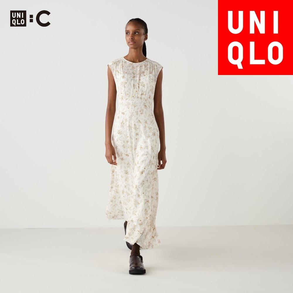 

Платье-клеш Uniqlo с принтом без рукавов 01 OFF WHITE/WOMEN S