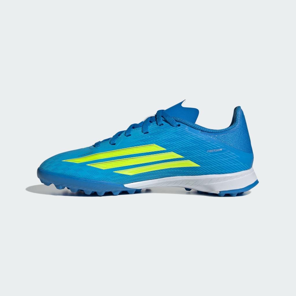 adidas F50 LEAGUE Turf Football Kids JR9017 Kids' Performance Sports Shoes Lucid Ray Blue / Team Solar Yellow 2 / Lucid Aquamarine