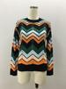 Women's Fashion  Sweater With Loose Stripes And A Knit Round Neck