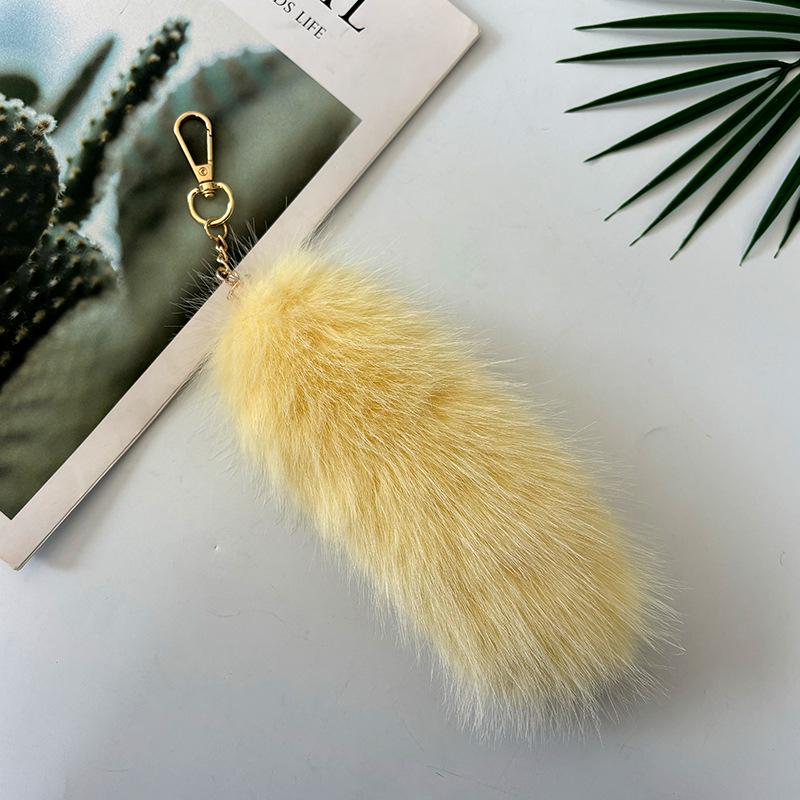 Portachiavi Ciondolo Coda di Pelliccia di Volpe Sintetica - Accessorio per Borsa in Peluche