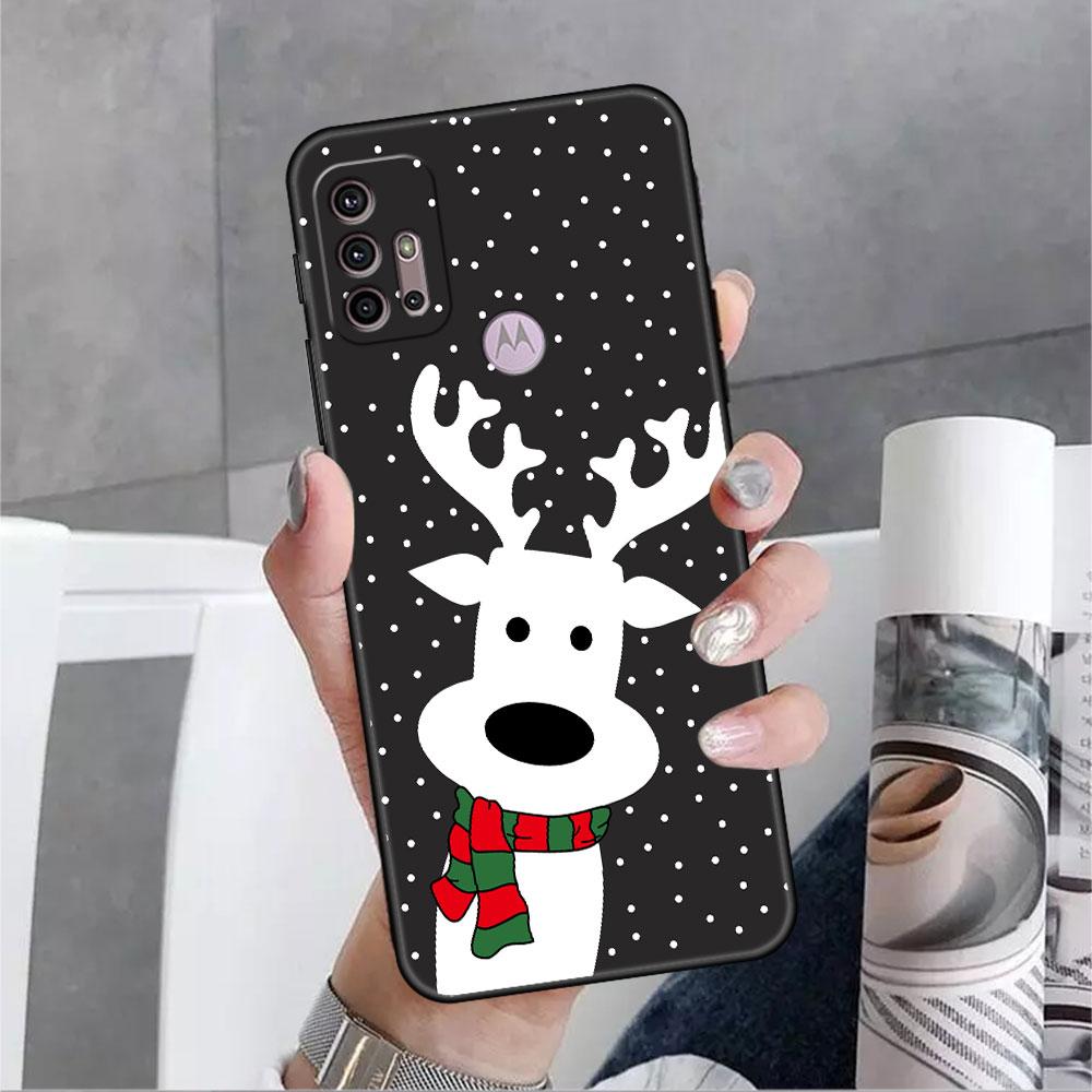 Veselé Vánoce v zimě pouzdro pro Motorola G30 G60 G9 Play ONE Fusion G8 G50 E6s G82 Edge 20 Pro G Stylus 2021 soft phone copas
