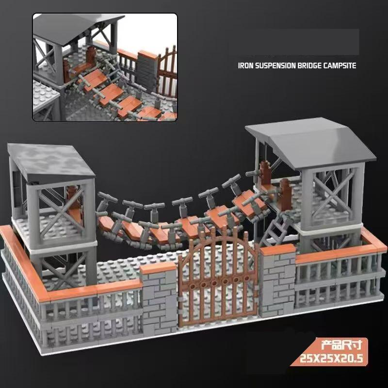 Military-Themed High-Standard Watchtower Superior-Grade Prison High-Standard Suspension High-Standard Bridge First-Class Camp Construction-Set