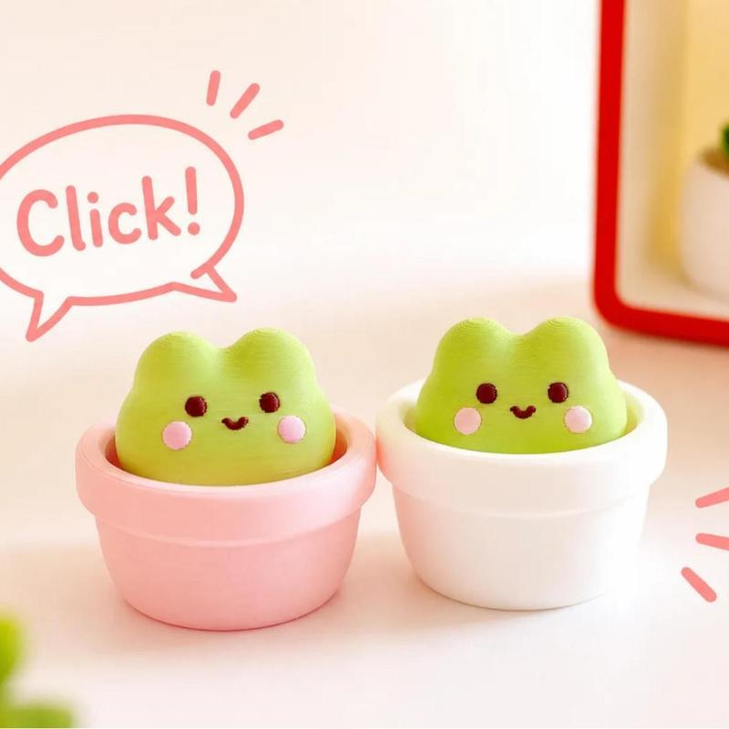 Silent Finger Button Fidget Clicker Keychain Soft Slow Rebound Anti-Stress Mini Toy for ADHD People Daily Relaxation