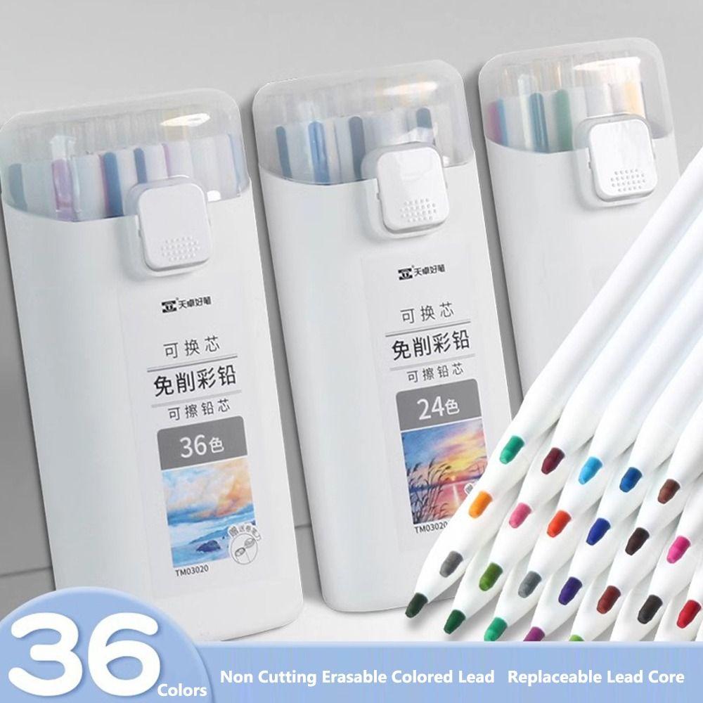 Replaceable Refill Mechanical Pencil 12/18/24/36 Colors Art Drawing Pencil  School Office