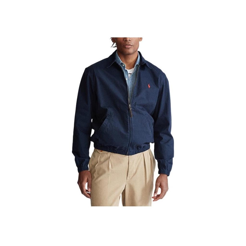 Polo Ralph Lauren FW22 Logo Print Casual Polo Long Sleeve Jacket Men Jackets Navy-Blue MNPOOTW16020138-410