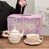 Englisches Nachmittagstee-Teeservice, Keramik-Mutter-und-Kind-Kanne, Blumige Teetasse Geschenkbox, Hochzeits-Geburtstagsgeschenk.