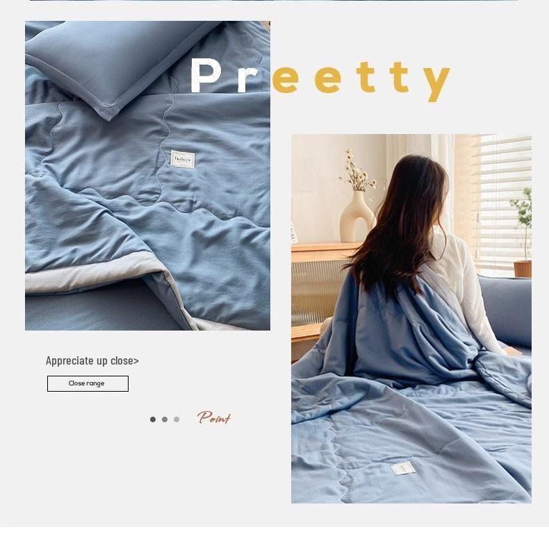 Lightweight Summer Quilt - Washable Cotton, Ideal for Air Conditioned Rooms, Dorms, and Kids