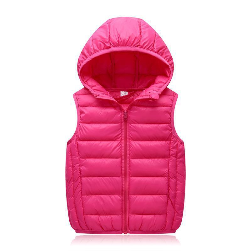 Leichte Kinder Daunenweste mit Kapuze, Herbst/Winter Oberbekleidung für Jungen und Mädchen